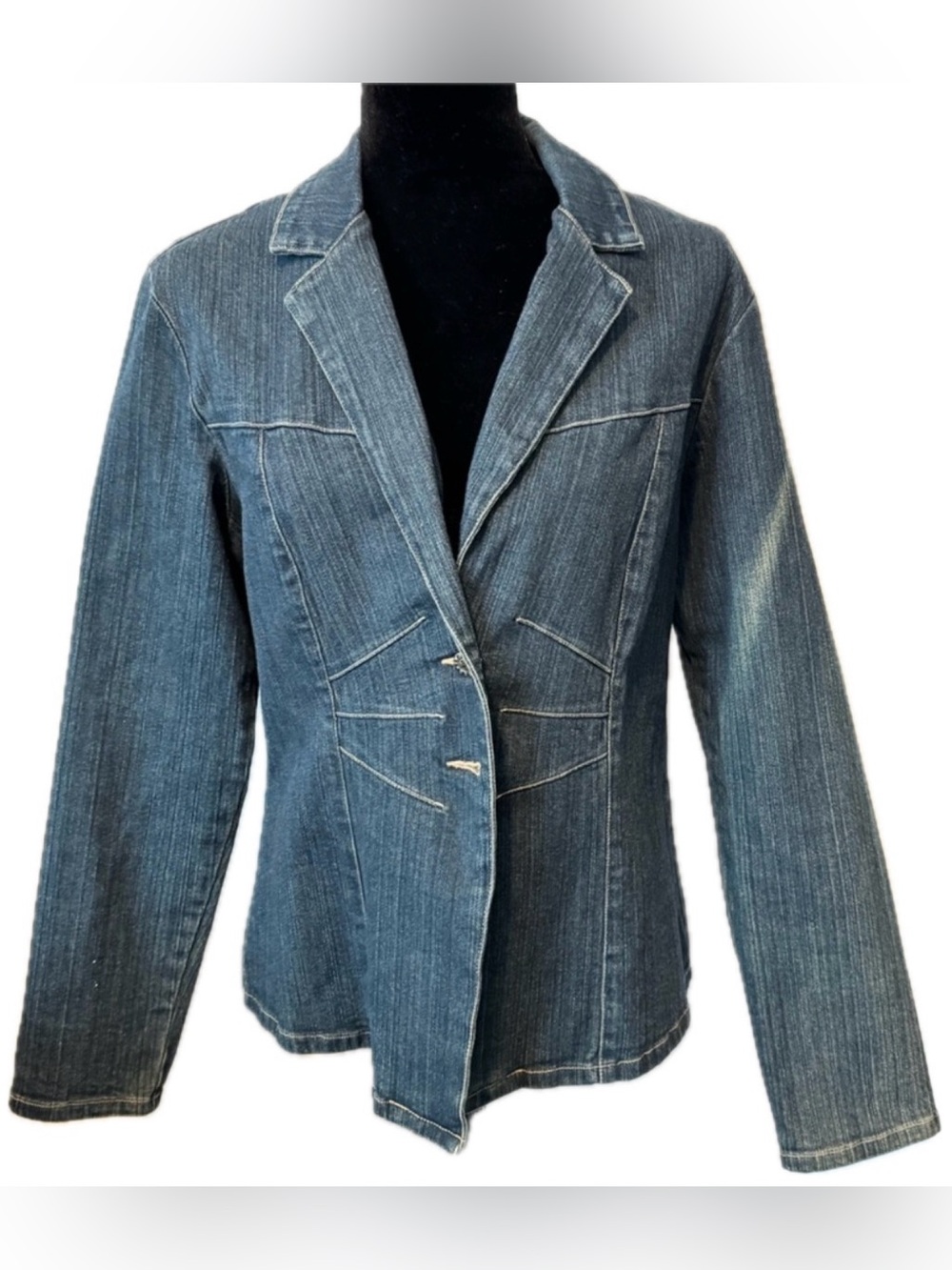 Vintage Two Star Dog Denim Blazer Jacket Y2K Fitted Western Blue Small 90’s